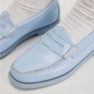 Bass Whitney leather loafers in Powder Blue, New. Perfect for summer!
